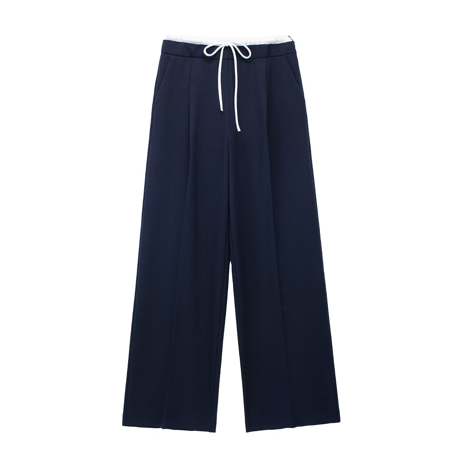 Spring Casual Double Layer Waist Wide Leg Pants