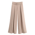 Spring Women Street Belt Casual Wide Leg Pants