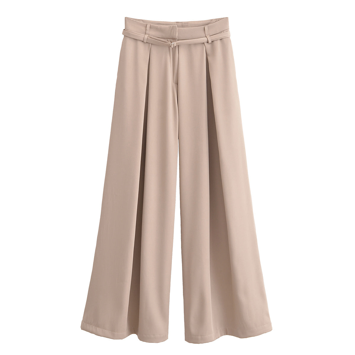 Spring Women Street Belt Casual Wide Leg Pants